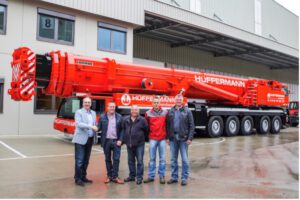 Firmenjubiläum Hüffermann 111 Jahre velsycon Unternehmenspartner erster LTM 1500-8.1 Liebherr